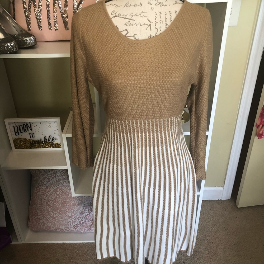 Calvin Klein camel sweater dress